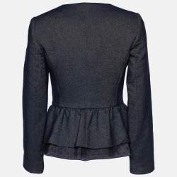 Love Moschino Navy Blue Denim Bow Detail Button Front Jacket S
