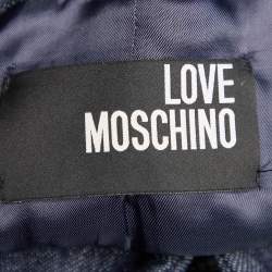 Love Moschino Navy Blue Denim Bow Detail Button Front Jacket S