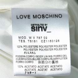 Love Moschino Monochrome heart Printed Chiffon Tie Detail Mini Dress M