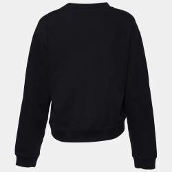 Love Moschino Black Lipstick Printed Cotton Knit Sweatshirt M