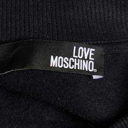 Love Moschino Black Lipstick Printed Cotton Knit Sweatshirt M