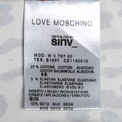 Pre Owned Love Moschino Brown Leopard Print Silk & Cotton Mini Dress M