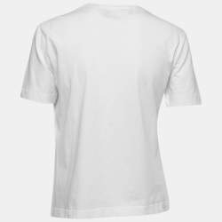 Love Moschino White Cotton Logo Print T-Shirt S