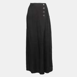 Love Moschino Black Rayon Maxi Skirt M