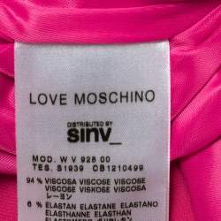Pre Owned Love Moschino Pink Crepe Tie Detail Asymmetric  Sleeveless Midi Dress S