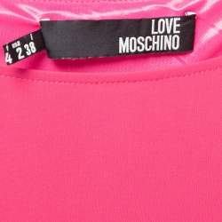 Pre Owned Love Moschino Pink Crepe Tie Detail Asymmetric  Sleeveless Midi Dress S