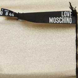 Love Moschino Cream Lurex Knit Sleeve Detail Short Dress M