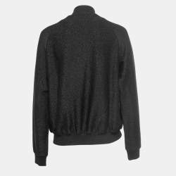 Love Moschino Black Lurex Knit Zip Front Jacket M