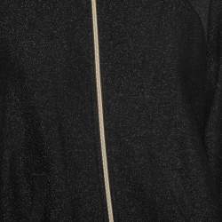 Love Moschino Black Lurex Knit Zip Front Jacket M