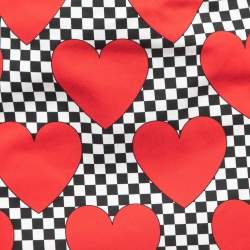 Pre Owned Love Moschino Black Hearts Print Cotton Mini Skirt S