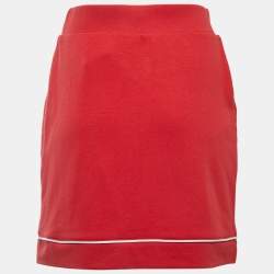 Love Moschino Red Knit Zip Detailed Mini Skirt S