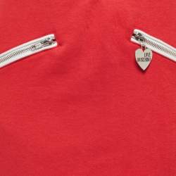 Love Moschino Red Knit Zip Detailed Mini Skirt S