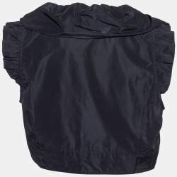 Pre Owned Love Moschino Black Synthetic Ruffled Sleeveless Cropped Shrug L