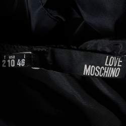 Pre Owned Love Moschino Black Synthetic Ruffled Sleeveless Cropped Shrug L