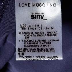 Love Moschino Purple Logo Embroidered Cotton Knit Sleeveless Mini Dress M