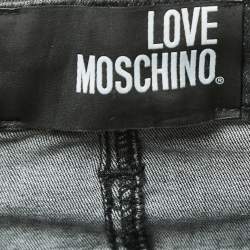 Pre Owned Love Moschino Black Washed Denim Cropped Jeans S Waist 27"