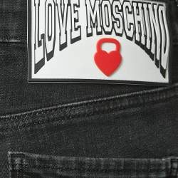 Pre Owned Love Moschino Black Washed Denim Cropped Jeans S Waist 27"