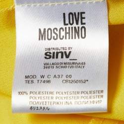 Love Moschino Yellow  Chiffon Pleated Detail Button Front Sleeveless Shirt M