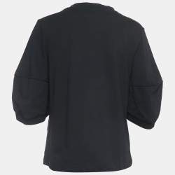 مملوكة مسبقًا Love Moschino Black Digital Print Cotton Dramatic Sleeve T-Shirt S