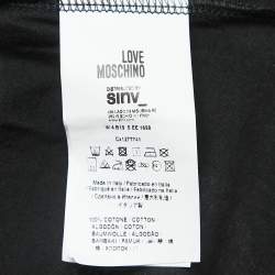 Love Moschino Black Logo Print Cotton Short Sleeve Slim Fit T-Shirt S