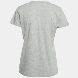 Love Moschino Grey Logo Print Cotton Short Sleeve T-Shirt S