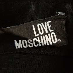 Love Moschino Black Chiffon Heart Patched Shirt L