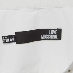 Love Moschino White Cotton Buttoned Sleeveless Shirt Blouse L