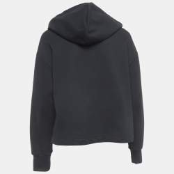 Love Moschino Black Cotton Love Patch Oversize Hooded Sweatshirt S