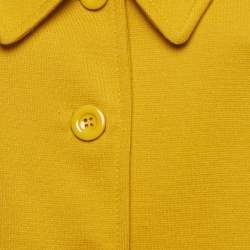 Love Moschino Mustard Yellow Wool Blend Buttoned Jacket S