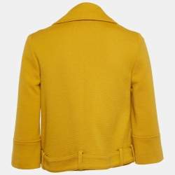 Love Moschino Mustard Yellow Wool Blend Buttoned Jacket S