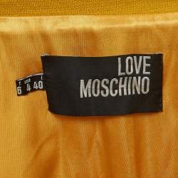 Love Moschino Mustard Yellow Wool Blend Buttoned Jacket S