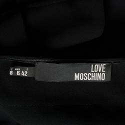 Pre Owned Love Moschino Black Crepe Pleated Sleeveless Dress M