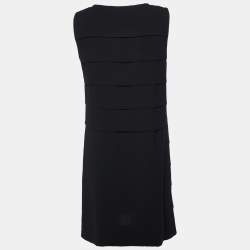 Pre Owned Love Moschino Black Crepe Pleated Sleeveless Dress M
