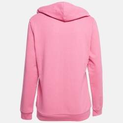 Love Moschino Pink Crystal Embellished Cotton Hoodie S