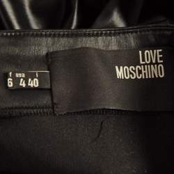 Love Moschino Black High Waist Faux Leather Pencil Skirt S