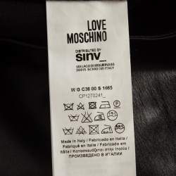 Love Moschino Black High Waist Faux Leather Pencil Skirt S
