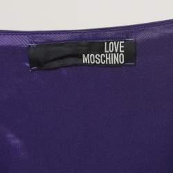 Pre Owned Love Moschino Purple Poplin Braided Detail Shift Dress M