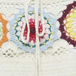 Pre Owned Lovers and Friends Off White Kestrel Crochet Top and Maxi Skirt Set S