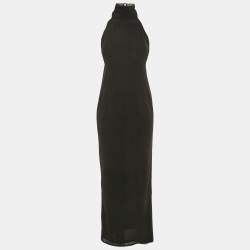 Pre Owned Lovers + Friends Black Jersey Halter Neck Long Dress XS