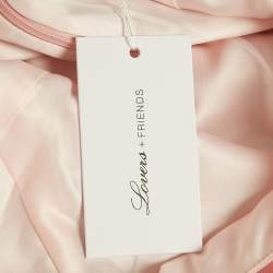 مملوكة مسبقًا فستان لافرز آند فريندز وردي كريب بفولان قصير مقاس صغير (سمول)