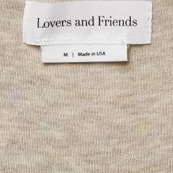 مملوكة مسبقًا Lovers and Friends Grey Melange Jersey Bodycon Midi Dress M