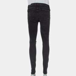 مملوكة مسبقًا Lovers + Friends Black Denim Distressed Skinny Ricky Jeans M