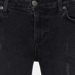 مملوكة مسبقًا Lovers + Friends Black Denim Distressed Skinny Ricky Jeans M