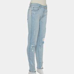 Lovers + Friends Blue Light Wash Denim Distressed Skinny Jeans M