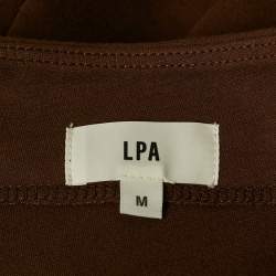 LPA Brown Jersey Tie-Up Waist Trousers M