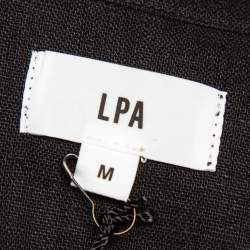 LPA Black Ramie Belted Weronika Jumpsuit M