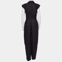 LPA Black Ramie Belted Weronika Jumpsuit M