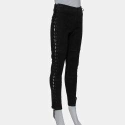 LPA Black Suede Side Lace Up Detail Pants M
