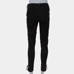 LPA Black Suede Side Lace Up Detail Pants M