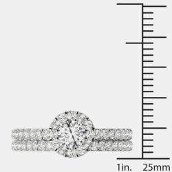 14K White Gold Halo Bridal Ring (1.00 Ctw, I1-I2)